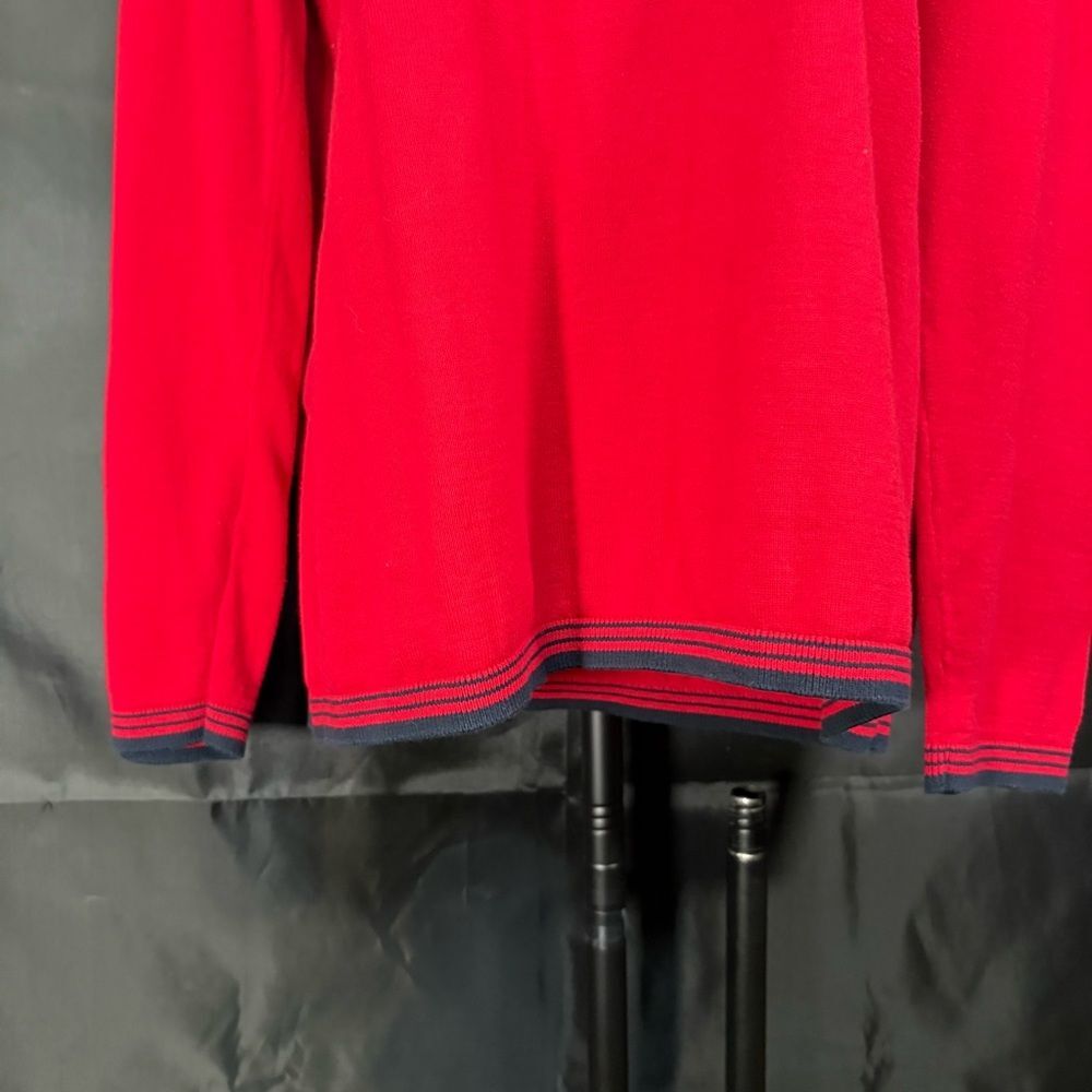 Tommy Hilfiger Red Long Sleeve Top with Navy Details L/G - Picture 4 of 10